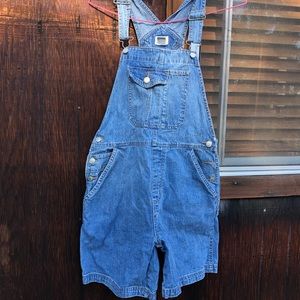 Vintage 1990’s Cherokee Denim Shortalls/ Short Overalls